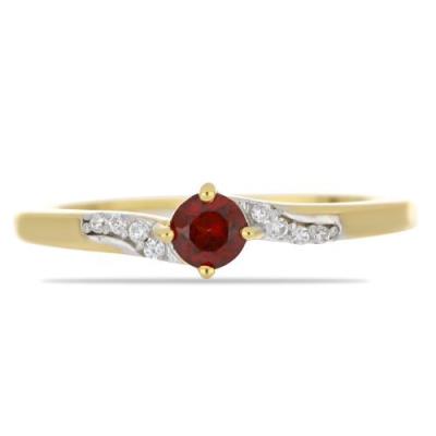 BUY 925 SILVER WITH GARNET GEMSTONE RING IN GOLD PLATED